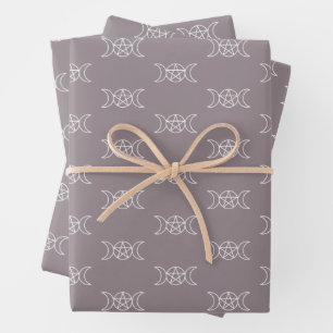 Triple Moon Pentagramm Goddess Wrapping Paper Shee Geschenkpapier Set