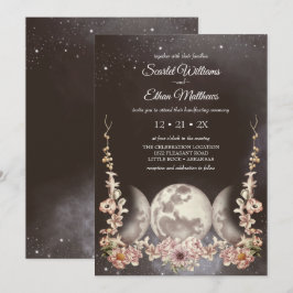 Triple Moon Phase Boho Blumenhandfasts Einladung