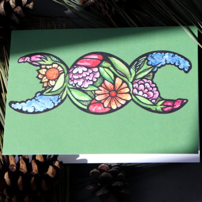 Triple Moon Symbol Bloom Karte (Von Creator hochgeladen)