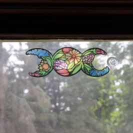 Triple Moon Symbol Garden Bloom Fensteraufkleber