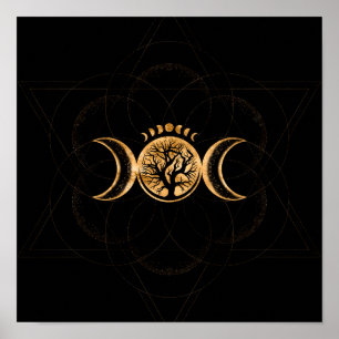 Triple Moon - Tree of life Ornament Poster