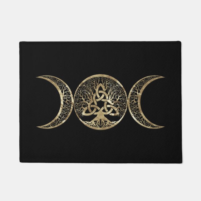 Triple Moon Tree of Life Triquetra Fußmatte (Vorderseite)