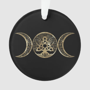 Triple Moon Tree of Life Triquetra Ornament