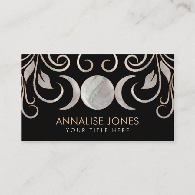 Triple Moon - Triple Goddess Mother of Pearl Visitenkarte (Vorderseite)