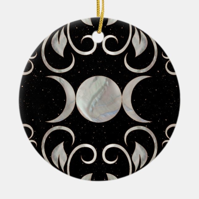 Triple Moon - Triple Goddess - Mutter von Pearl Keramik Ornament (Vorne)