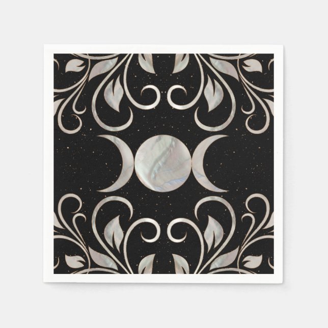 Triple Moon - Triple Goddess - Mutter von Pearl Serviette (Vorderseite)