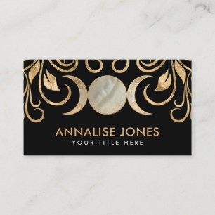  Triple Moon - Triple Goddess Pearl and Gold Visitenkarte