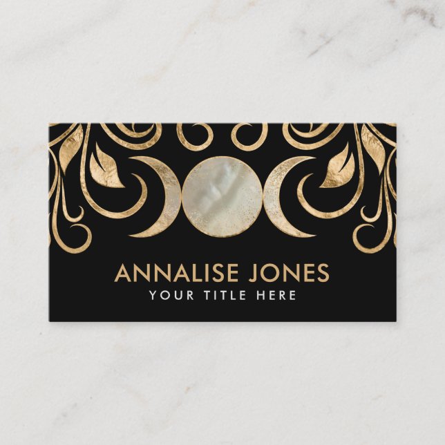  Triple Moon - Triple Goddess Pearl and Gold Visitenkarte (Vorderseite)