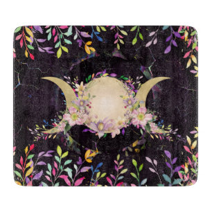 Triple Moon - Triple Goddess - Wasserfarbe Schneidebrett