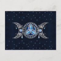 Triple Moon Triquetra Ornament mit Moonstone