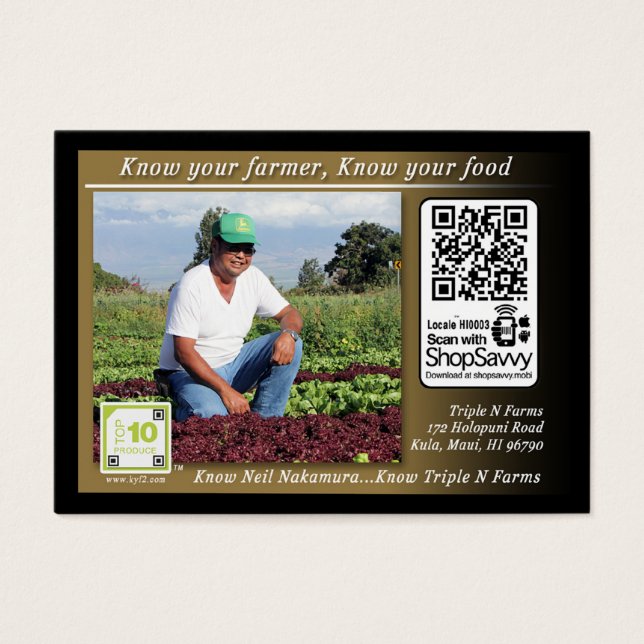 Triple N Farms Traceable Shelftalker (Vorderseite)