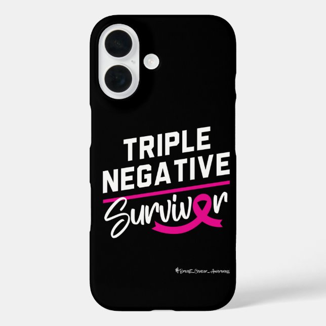 Triple Negative Survivor Breast Cancer Awareness iPhone 16 Hülle (Rückseite)