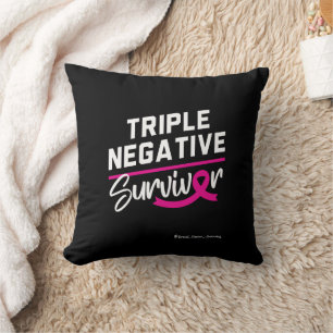 Triple Negative Survivor Brustkrebs Bewusstsein Kissen