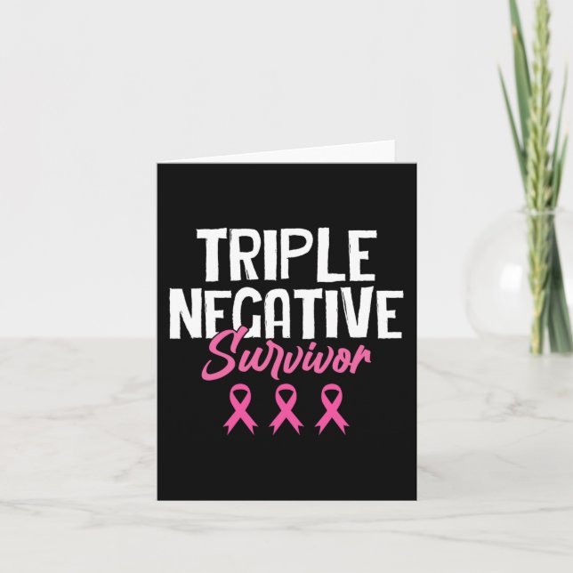 Triple Negative Survivor Brustkrebs Bewusstsein P Karte (Vorderseite)