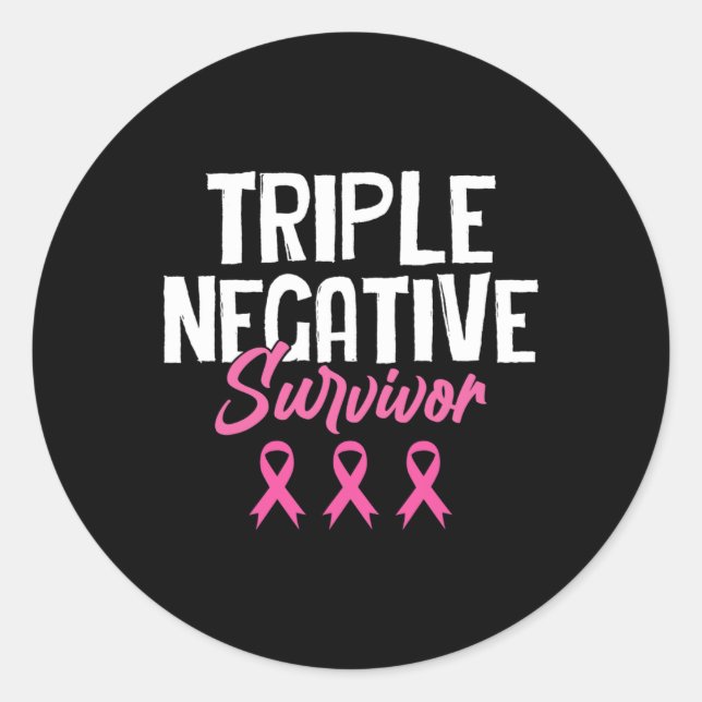 Triple Negative Survivor Brustkrebs Bewusstsein P Runder Aufkleber (Vorderseite)