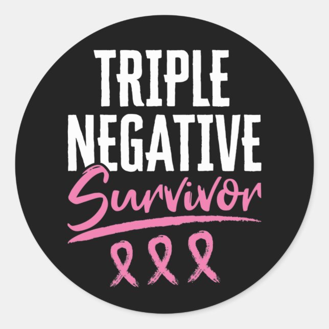 Triple Negative Survivor Brustkrebs TNBC Runder Aufkleber (Vorderseite)