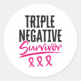Triple Negative Survivor TNBC Brustkrebs Runder Aufkleber