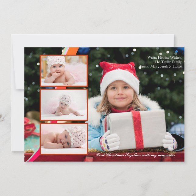 Triple Overlay-Fotokarte Feiertagskarte (Vorderseite)