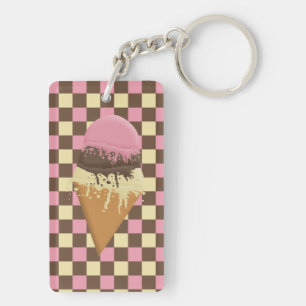 Triple-Scoop Crème Cone Porte - clé rectangulaire