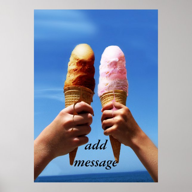 Triple Scoop Ice Cream Cones Poster (Vorne)