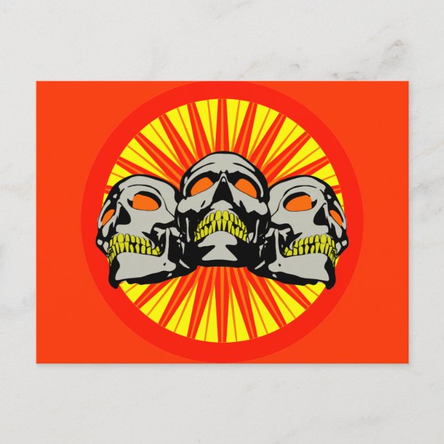 Triple Skulls Postkarte (Vorderseite)
