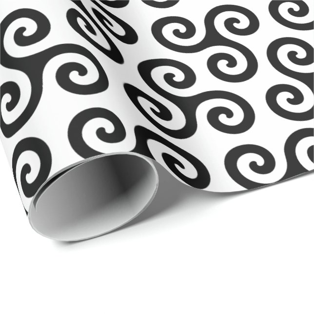 Triple Spiral Celtic triskele Symbol Pattern Geschenkpapier (Rolleneckpunkt)