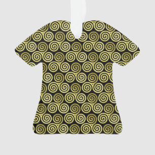 Triple Spiralgold Schwarzer Hintergrund Ornament