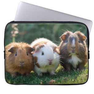 "Triple Squeak: Trio of Adorable Baby Guinea Pigs Laptopschutzhülle