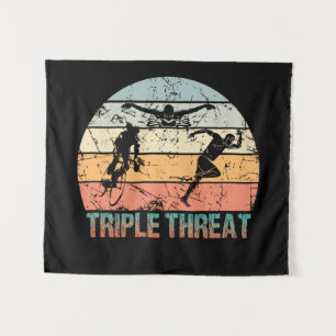 Triple Threat - Triathlet Wandteppich