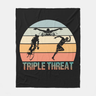 Triple Threat - Triathlon Sonnenuntergang Fleecedecke