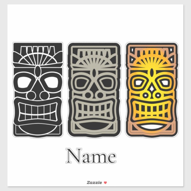 Triple Tiki Skulpturen Thunder_Cove Aufkleber (Blatt)