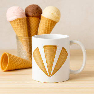 Triple Waffle Ice Cream Cone Summer Dessert Kaffeetasse
