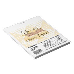 Triplet Baby Shower Candy Bar Wrappers Party Favor Notizblock
