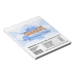 Triplet Babydusche Bonbons Bar Wrappers Gastgesche Notizblock