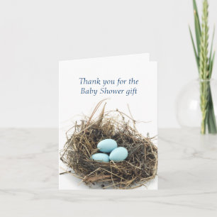 Triplet Oeufs dans le Merci de Baby shower de nid