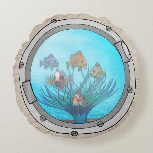 Triplet Portholes Rundes Kissen
