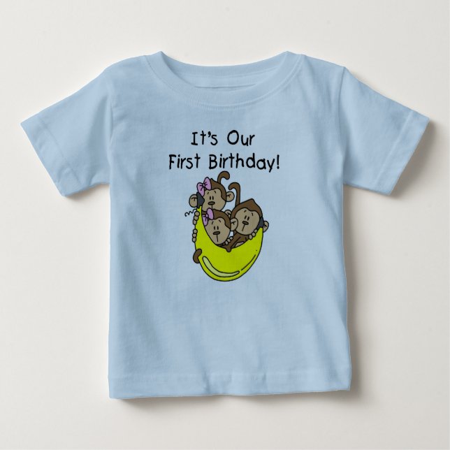 Triplets 1er - Deux filles Un garçon Tshirts et ca (Devant)