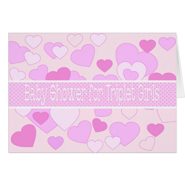 Triplets Baby Duschkarte (Vorderseite (Horizontal))