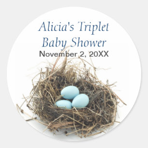 Triplets Baby Showaufkleber Runder Aufkleber