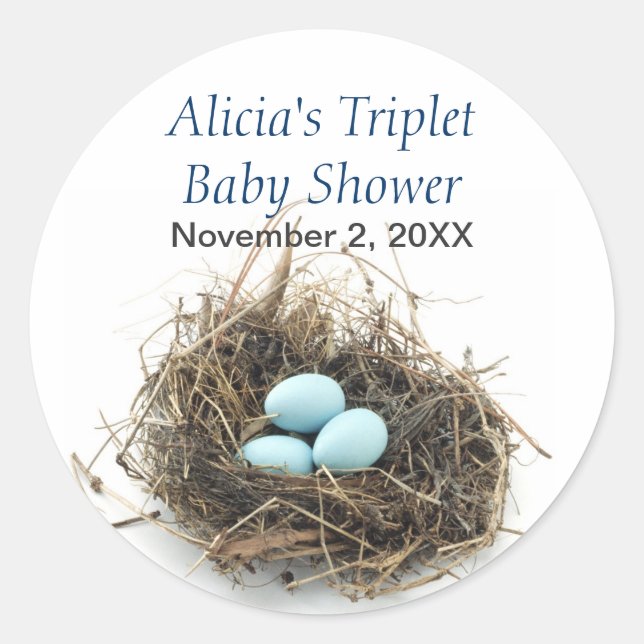 Triplets Baby Showaufkleber Runder Aufkleber (Vorderseite)