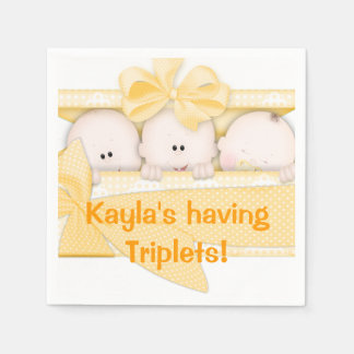 Triplets Baby Showpapier Napkins Serviette
