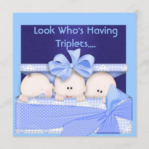 TRIPLETS DE GARÇON BABY SHOWER INVITATION