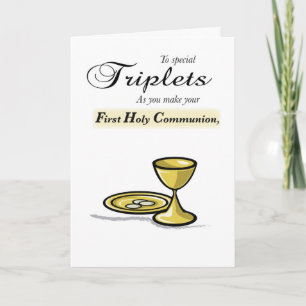 Triplets Erste Kommune Gold Chalice, gepaten Karte