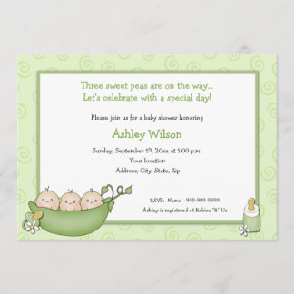 Triplets Invitations De Douche Pour Bébé