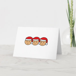 Triplets Weihnachtsmannmütze Graphic Feiertagskarte