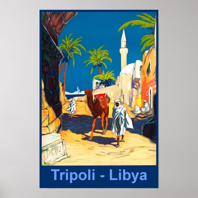 Tripoli, Libya retro travel poster (Vorne)