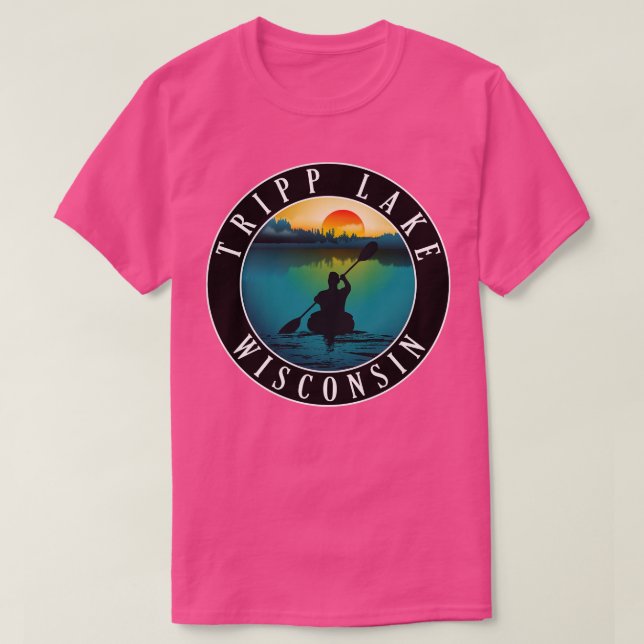 Tripp Lake Wisconsin Kayaking T-Shirt (Design vorne)