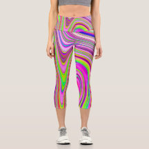 Trippelgelb und rosa Abstrakte Groovy Retro Art