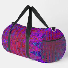 Trippige, rote und Lila Abstrakte Retro-Atomwellen Duffle Bag