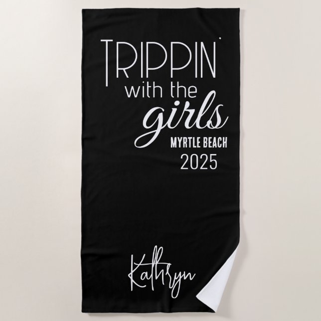 Trippin' mit den Girls Personalisiert Strandtuch (Vorderseite)